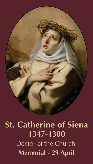 St. Catherine of Siena Prayer Card